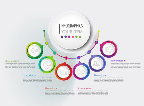 Business data visualization. Process chart. Abstract elements of - Vector, Image
