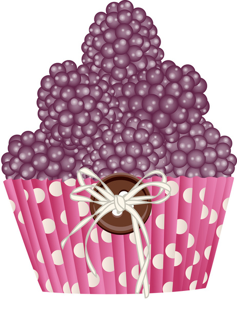 Cupcake-Brombeeren - Vektor, Bild