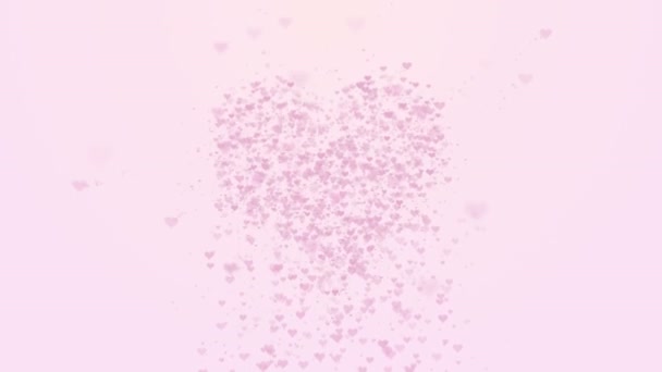 El corazón rosa borroso está aislado sobre un fondo rosa claro. La acumulación de pequeños corazones crea un gran corazón. De cerca. Copiar espacio
. - Imágenes, Vídeo