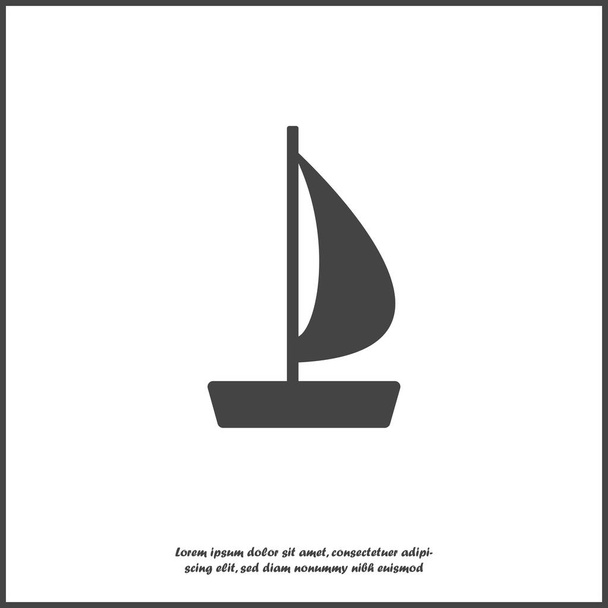 海の船のベクタ画像。船、白いヨットのアイコン - ベクター画像