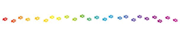 Pistes de chien colorées arc-en-ciel
 - Vecteur, image