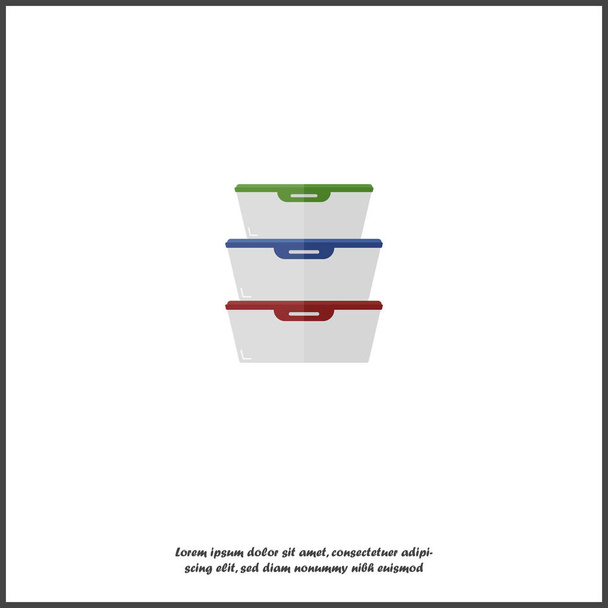 Vektorillustration eines Behälters für Produkte. ein Tablett aus Plast - Vektor, Bild