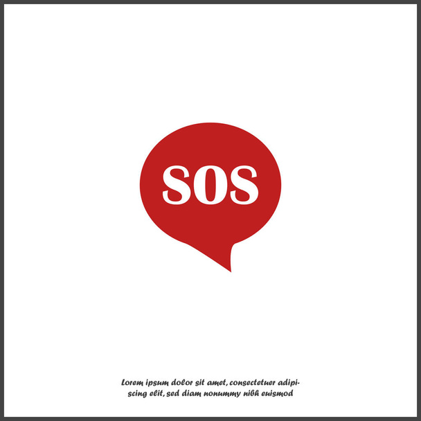 Sos pin marker on transparent background. Speech vector icon  bo - Vector, Image