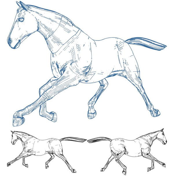 Majestueuze sterke Royal Horse vector. Afbeelding geïsoleerd op witte achtergrond. Een vector illustratie van een paard. - Vector, afbeelding