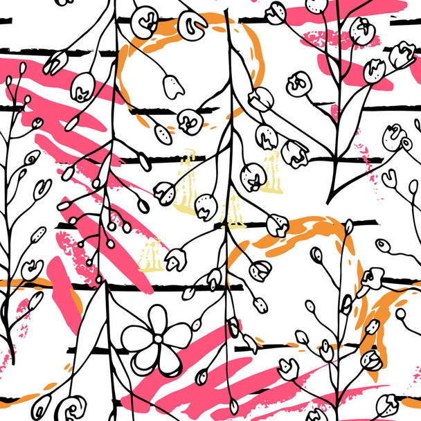 Tropical, stripe, animal motif. Seamless pattern - Вектор,изображение