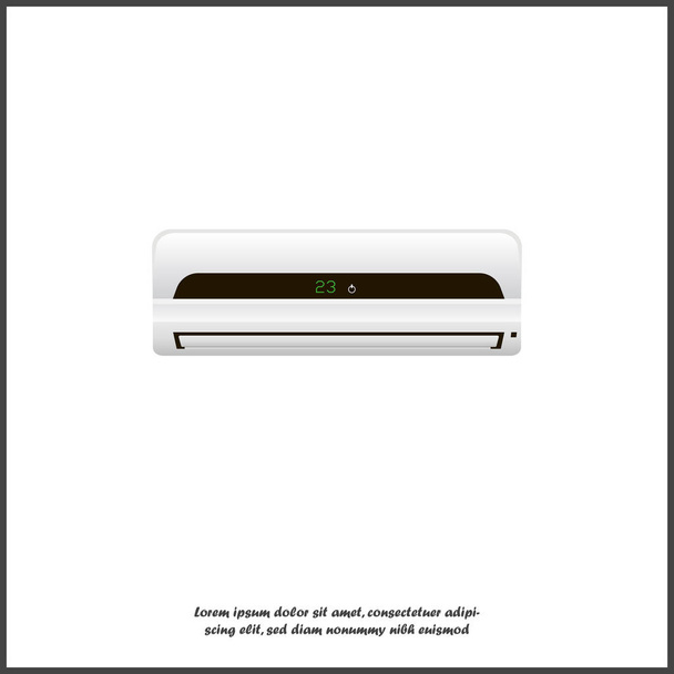  Air conditioner vector image. A realistic white air conditioner - Vector, Image
