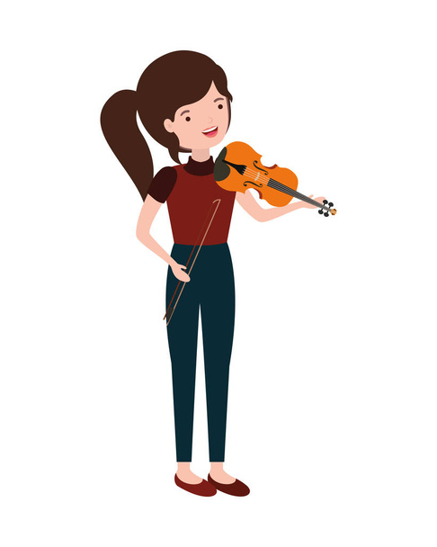 jeune femme avec caractère violon
 - Vecteur, image