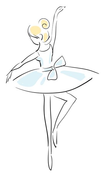 Ballerina dibujo vector ilustración sobre fondo blanco
 - Vector, imagen