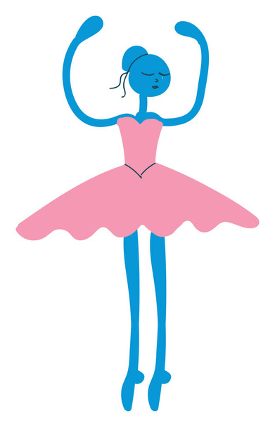 einfache Cartoon Ballerina Vektor Illustration auf weißem Hintergrund - Vektor, Bild