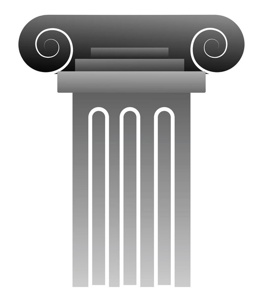 Vector illustration of a grey greek pillar on white background - Vector, Image