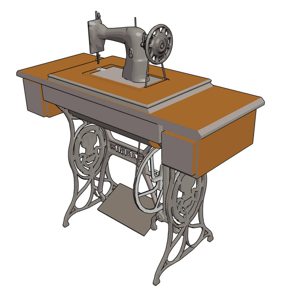 Урожай ручної швейної машини Векторні ілюстрації на білому тлі
 - Вектор, зображення