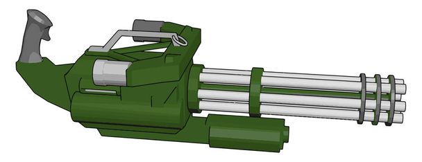 3D векторная иллюстрация на белом фоне военного пулемёта
 - Вектор,изображение