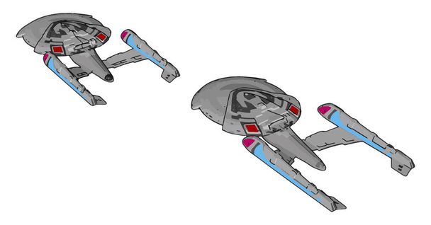 Fantasía Imperial nave espacial vector ilustración sobre fondo blanco
 - Vector, imagen