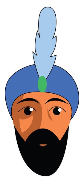 Arab man with blue headcover vector or color illustration - Vektor, Bild