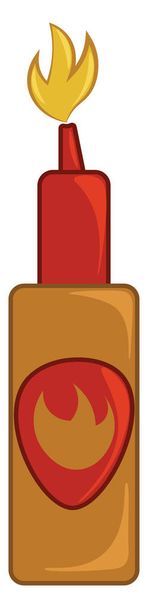 Бутылка вектора острого соуса или цветная иллюстрация
 - Вектор,изображение