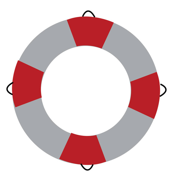 A red and white lifebuoy vector or color illustration - Vector, Image