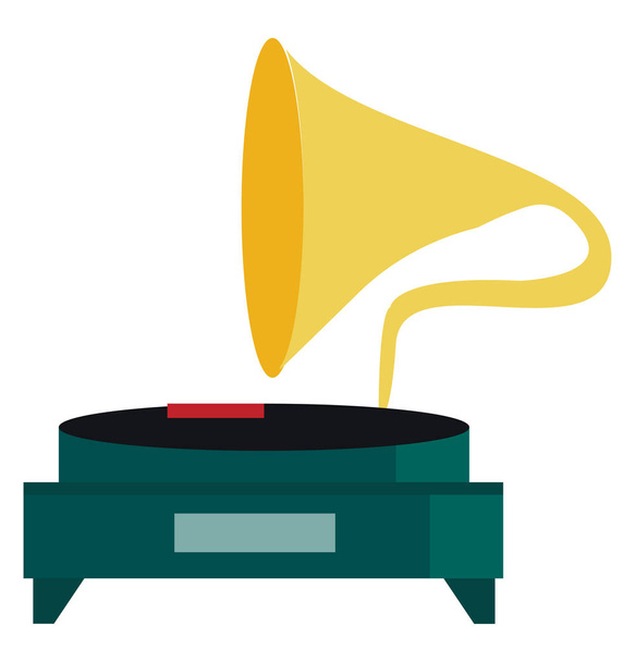 A vintage gramophone instrument vector or color illustration - Vecteur, image