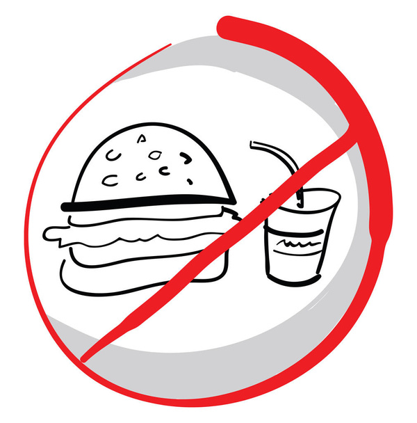 Restriction on fast food vector or color illustration - Vettoriali, immagini