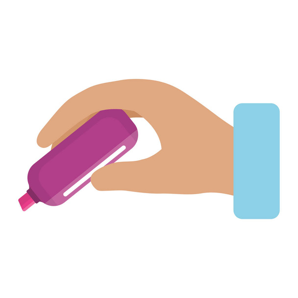 main avec surligneur stylo fournitures scolaires
 - Vecteur, image