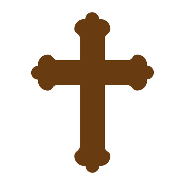 最初の聖体拝領の木製の十字架 - ベクター画像