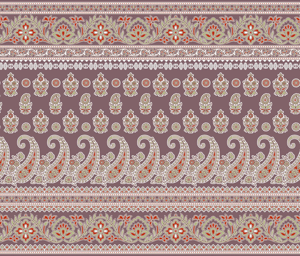 Bordure paisley textile indien traditionnel sans couture
 - Photo, image
