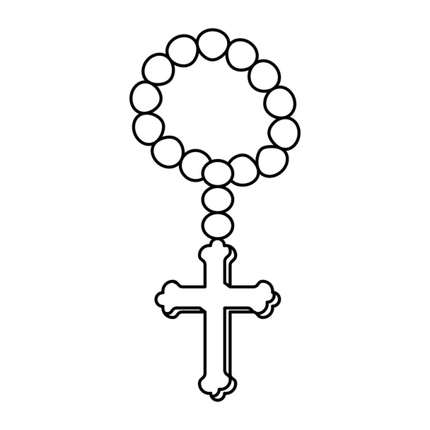 holy catholic rosary icon - Vector, Image