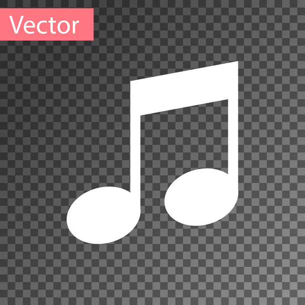 Witte muzieknoot, Toon icoon geïsoleerd op transparante achtergrond. Vector illustratie - Vector, afbeelding