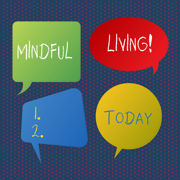 El yazısı metin yazma Mindful Living. Kavram anlam anlar farkındalık düşünceler duygular bedensel duyumlar boş konuşma kabarcık Sticker farklı şekiller ve renk birden fazla sohbet için. - Fotoğraf, Görsel