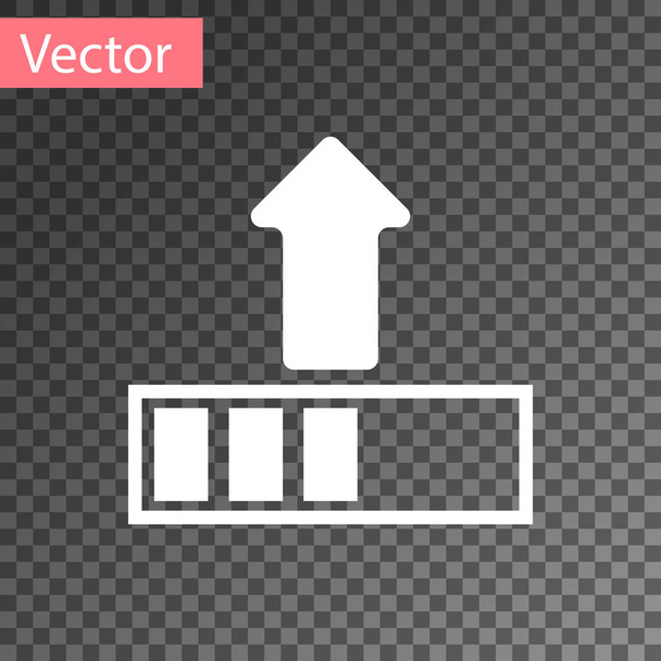 Wit laad pictogram geïsoleerd op transparante achtergrond. Upload in progress. Voortgangsbalk icoon. Vector illustratie - Vector, afbeelding