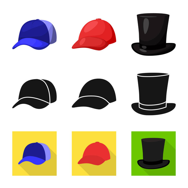 Isolated object of clothing and cap logo. Set of clothing and beret vector icon for stock. - Vettoriali, immagini