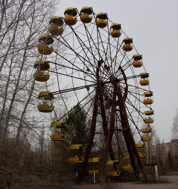 A Ghost Town Pripyat a csernobili, óriáskerék - Fotó, kép