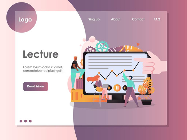 Lecture vector website landing page design template - Vector, Image