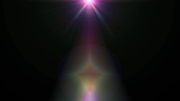 Κέντρο περιστρεφόμενα αστέρια ήλιος φώτα οπτικό φακό φωτοβολίδες λαμπερό κινούμενα σχέδια τέχνη φόντου βρόχο νέα ποιότητα φυσικό φωτισμό ακτίνες φωτός επίδραση δυναμική πολύχρωμο φωτεινό βίντεο - Φωτογραφία, εικόνα