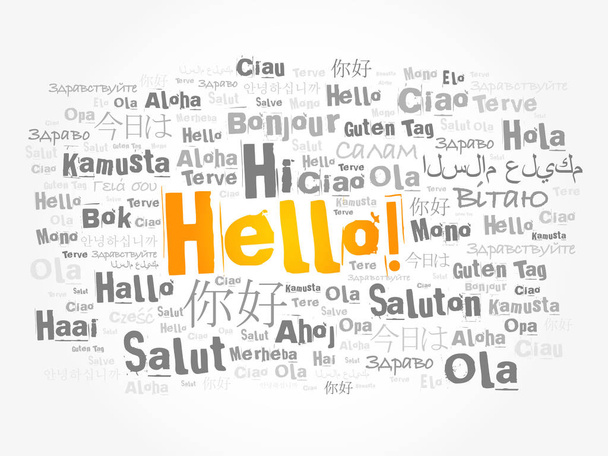 Hello word cloud in different languages - Vector, Image