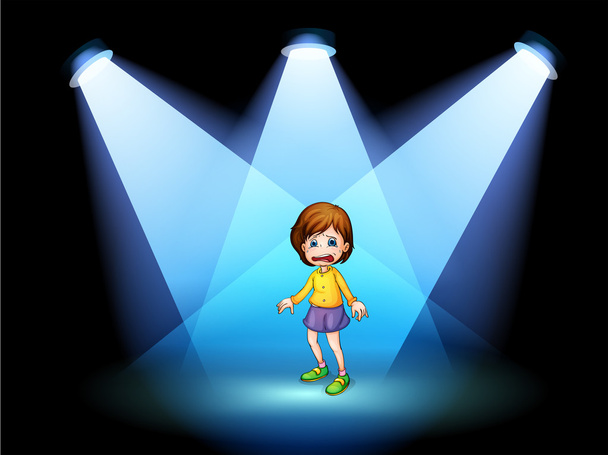 Маленькая девочка, играющая в центре сцены
 - Вектор,изображение