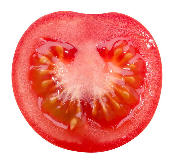 Tomato slice isolated on white background. - 写真・画像