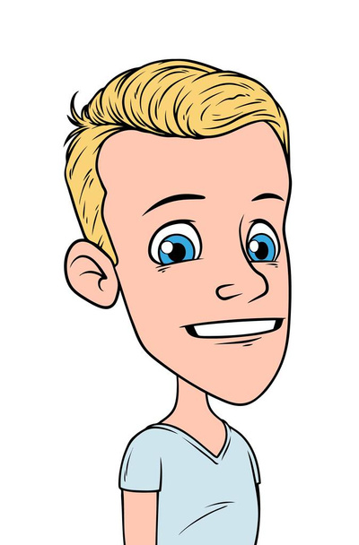 Cartoon boy figur porträt vektor avatar - Vektor, Bild