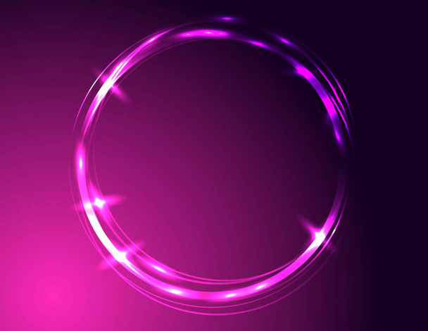 Neon vivid round frame - Διάνυσμα, εικόνα