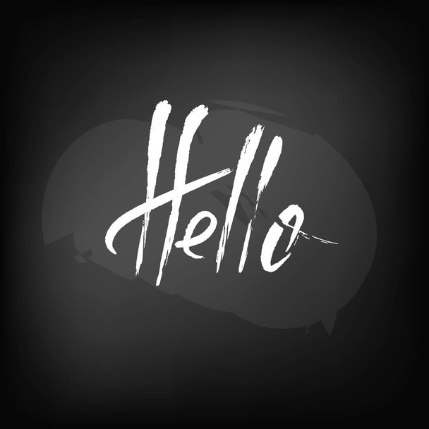 blackboard lettering hello - Vector, Image