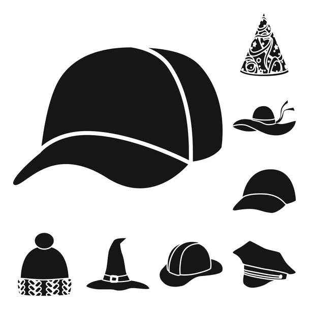 Vector illustration of beanie  and beret symbol. Collection of beanie  and napper vector icon for stock. - Vector, Imagen