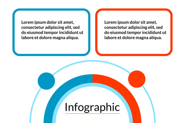 Plantilla de visualización de datos de Infografía brillante con 2 opciones (s)
 - Vector, imagen