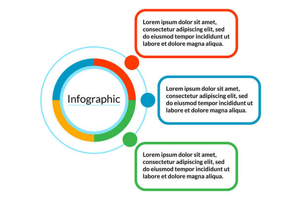 Heldere infographic data visualisatie template met 3 opties (s - Vector, afbeelding