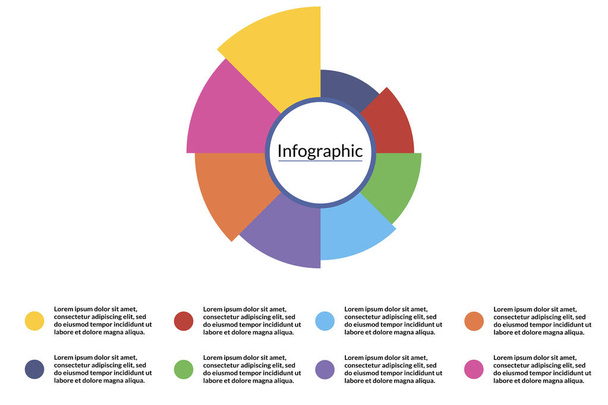 helle Infografik Diagramm Datenvisualisierungsvorlage mit 8 op - Vektor, Bild