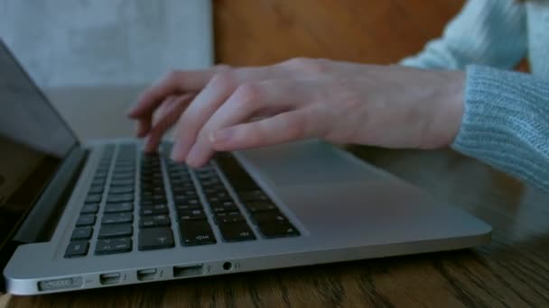 Hands of a woman typing on keyboard laptop. - Filmagem, Vídeo