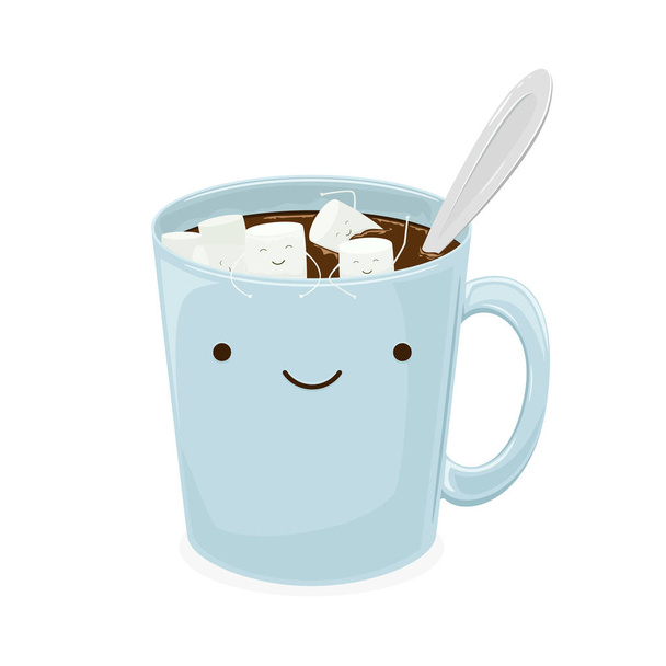 Marshmallow Floats in a Cup of Coffee - Vector, Image