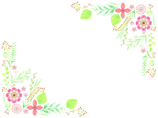 Pink flower illustration card, watercolor style - Vektor, obrázek