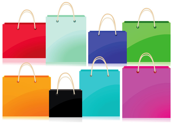 renkli alışveriş torbaları - Vektör, Görsel