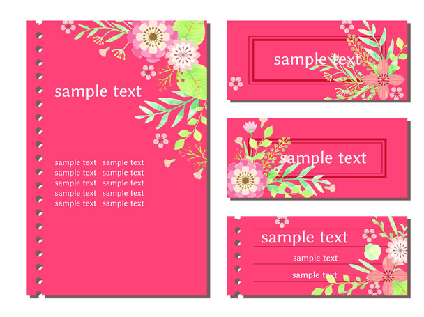 Tarjeta de ilustración flor rosa, estilo acuarela
 - Vector, imagen