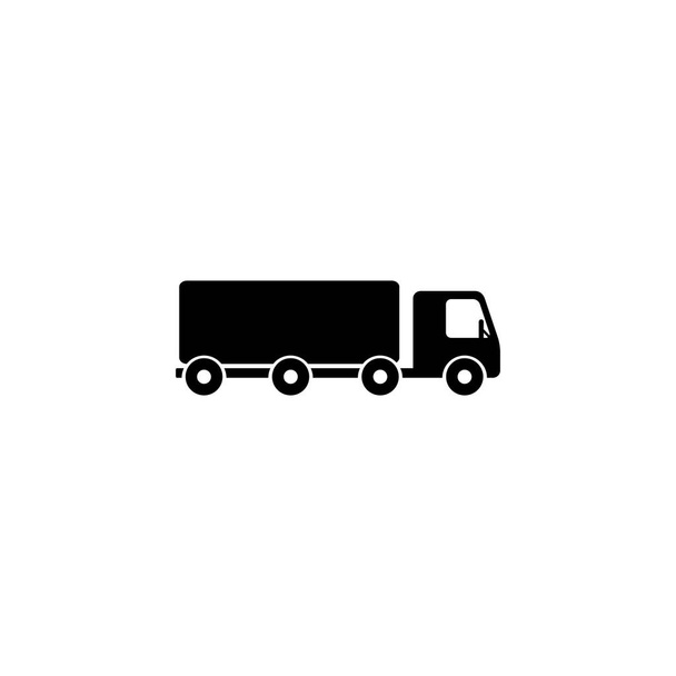 Векторна піктограма причепа вантажівки. Концепція логістики комерційного транспорту напіввантажних вагонів. Знак форми доставки фургона
 - Вектор, зображення