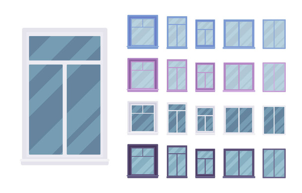 Вікно для будівлі зі склом в рамці
 - Вектор, зображення